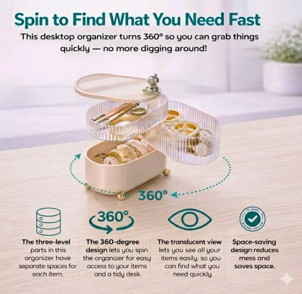3-Tier Rotating Organiser